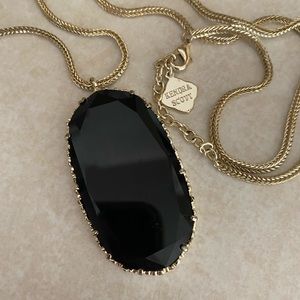Kendra Scott long pendant necklace in Black glass